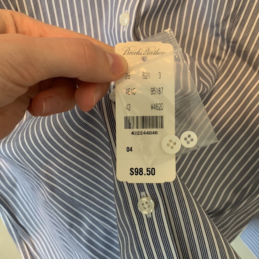 NWT Blue Stripe Brooks Brothers button down (Sz 4) - Picture 3 of 7
